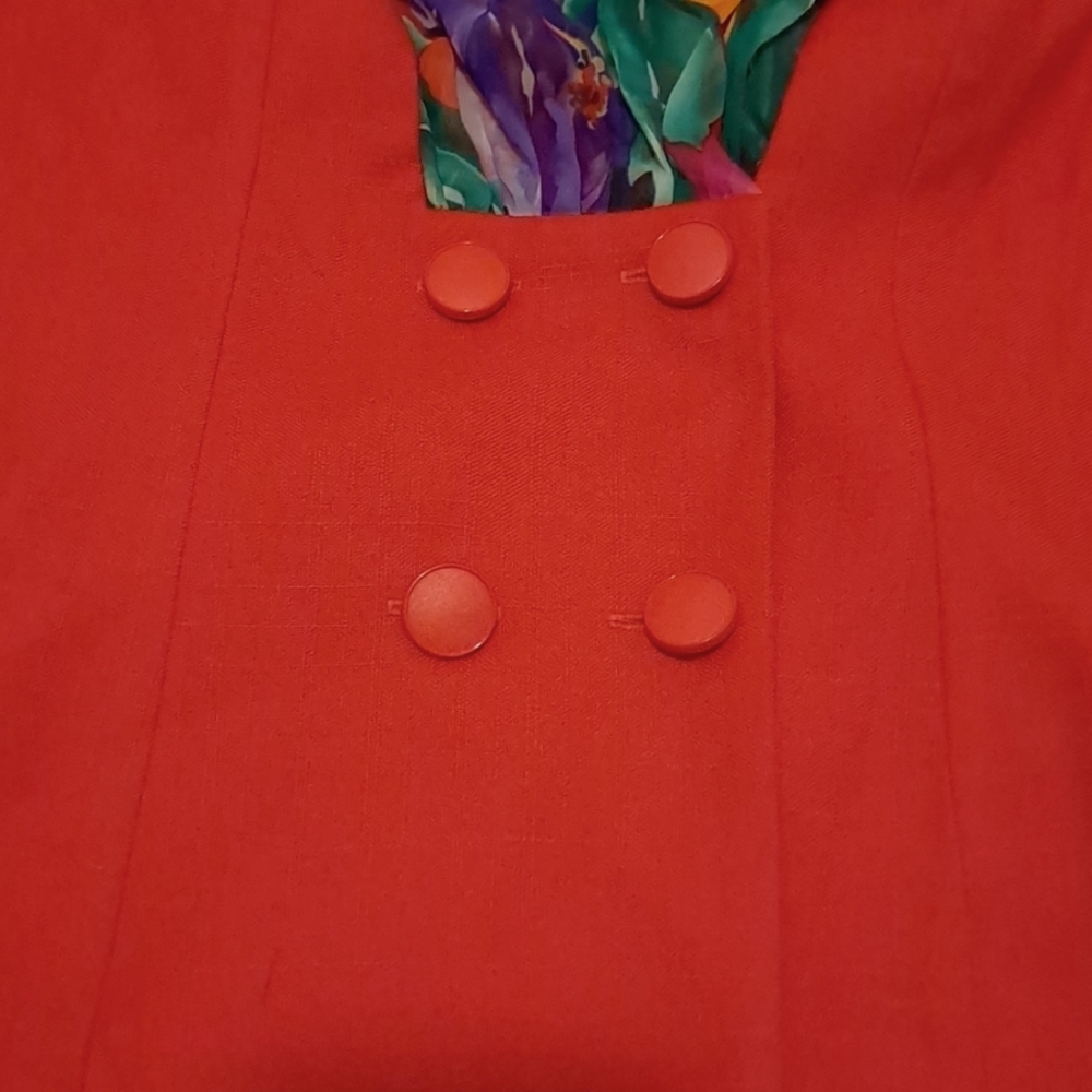 80's 90's Tropical Hibiscus Floral Vintage Skirt Suit Set Cosplay Cruise - Picture 3 of 11
